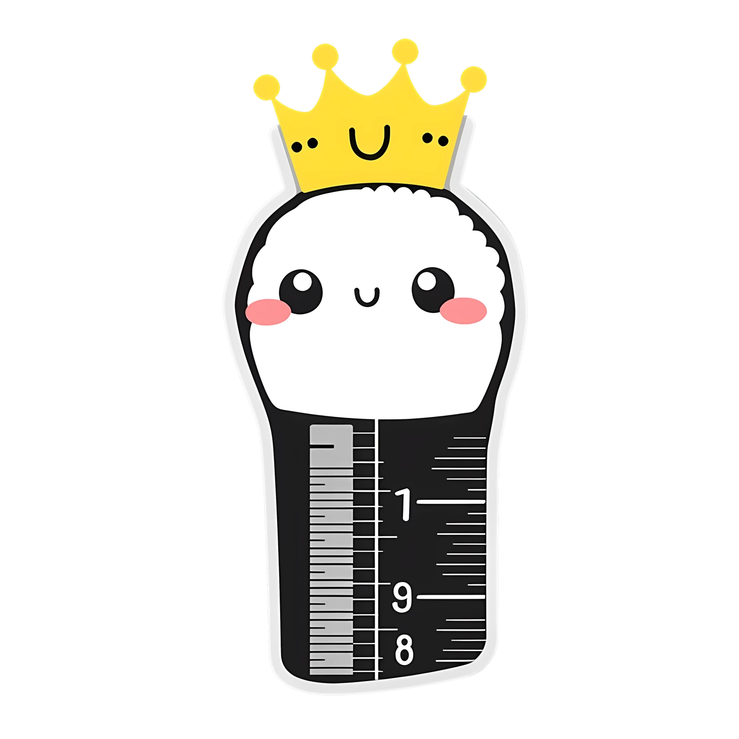 Kawaii ruler sticker isolated on transparent background #26416