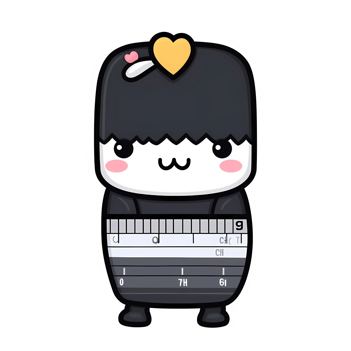 Kawaii ruler sticker isolated on transparent background #26417