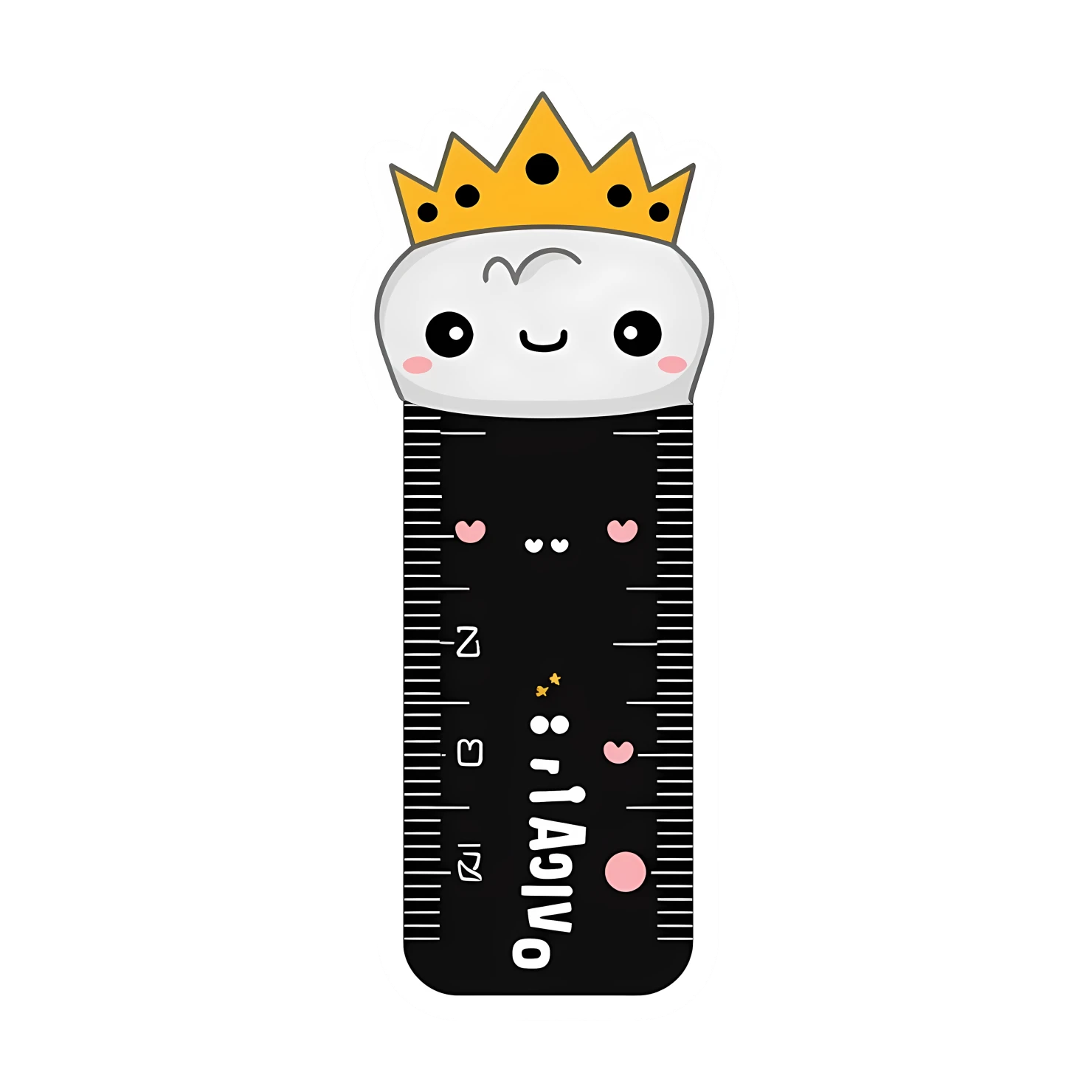 Kawaii ruler sticker isolated on transparent background #26418