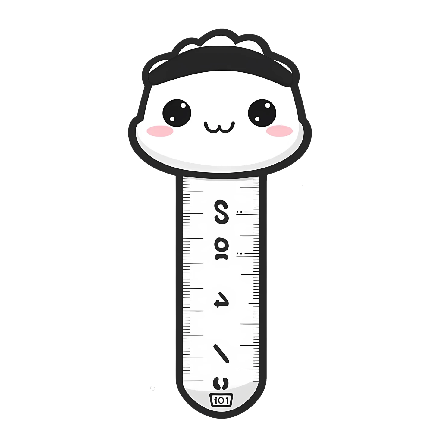 Kawaii ruler sticker isolated on transparent background #26420