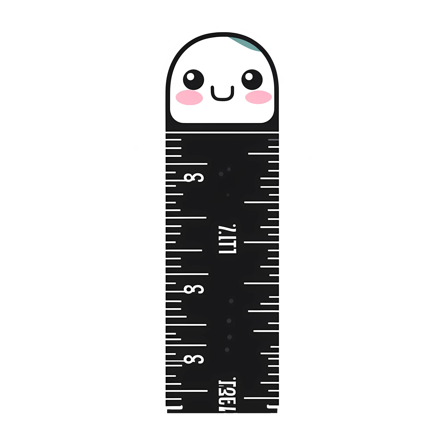 Kawaii ruler sticker isolated on transparent background #26421