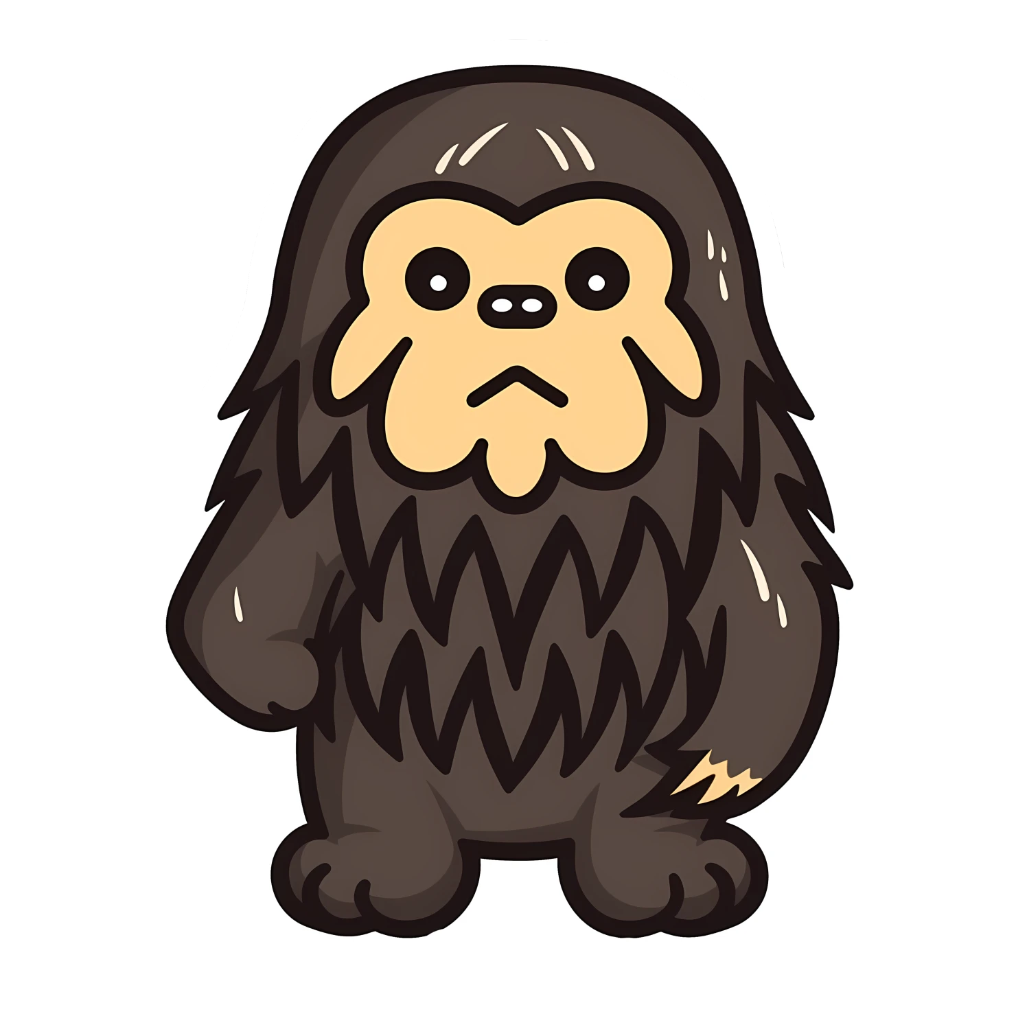 Kawaii sasquatch sticker isolated on transparent background #26422