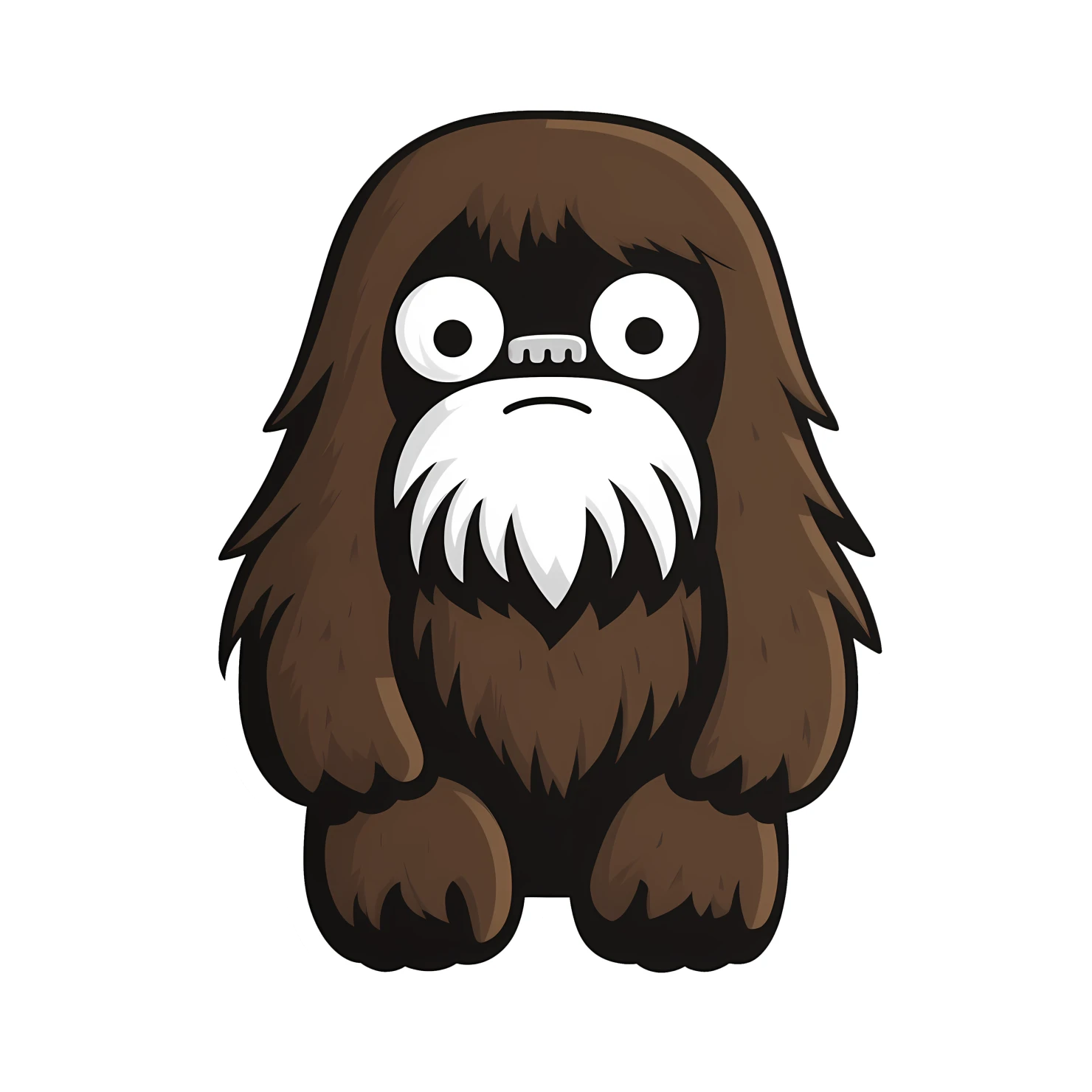 Kawaii sasquatch sticker isolated on transparent background #26423