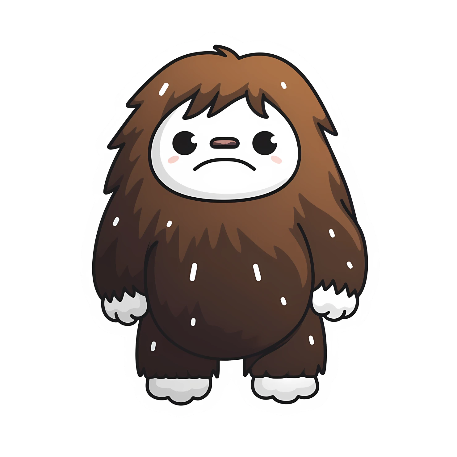 Kawaii sasquatch sticker isolated on transparent background #26424