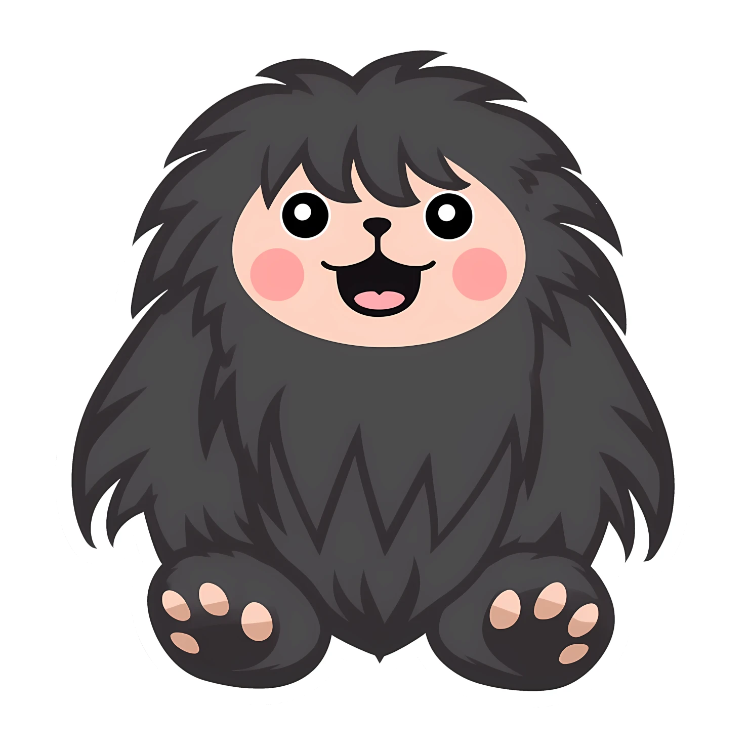 Kawaii sasquatch sticker isolated on transparent background #26425