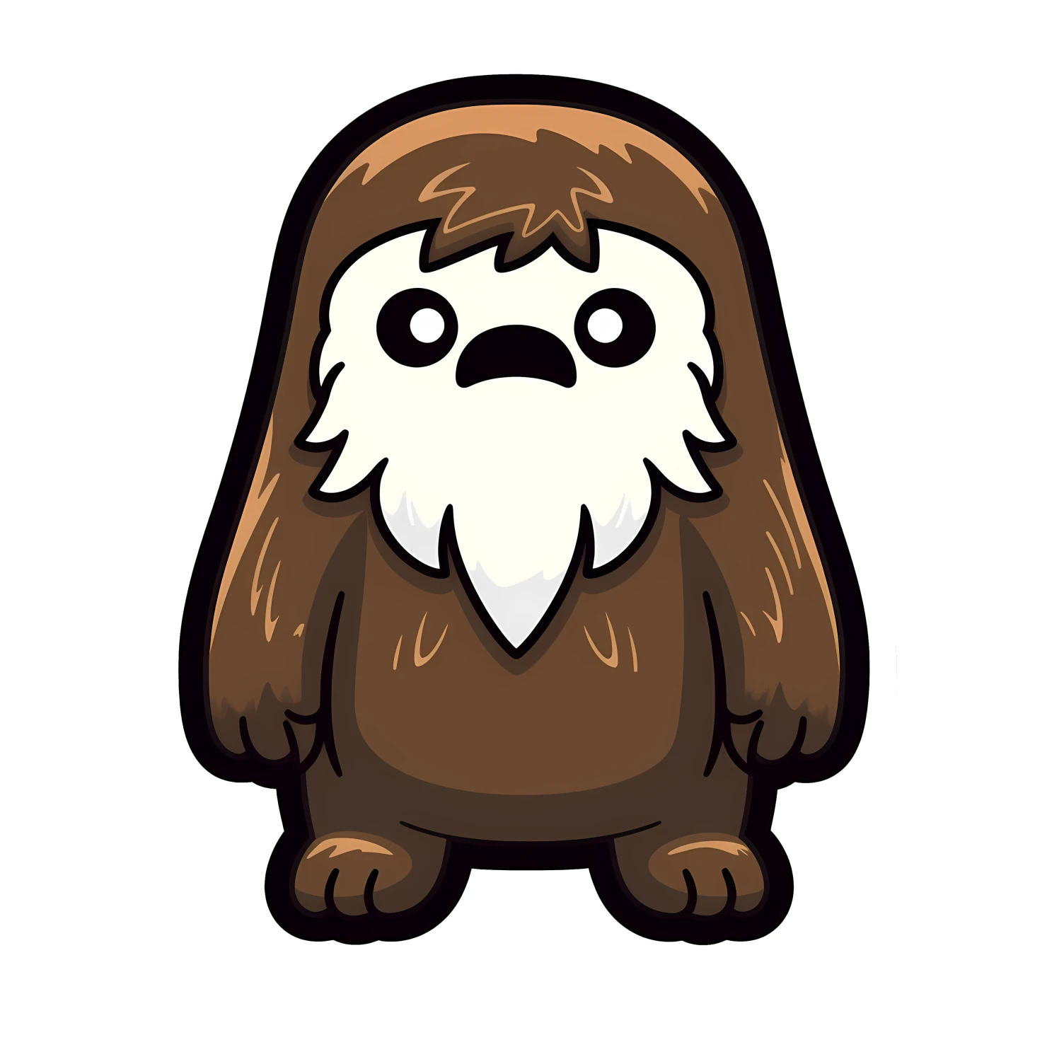 Kawaii sasquatch sticker isolated on transparent background #26426