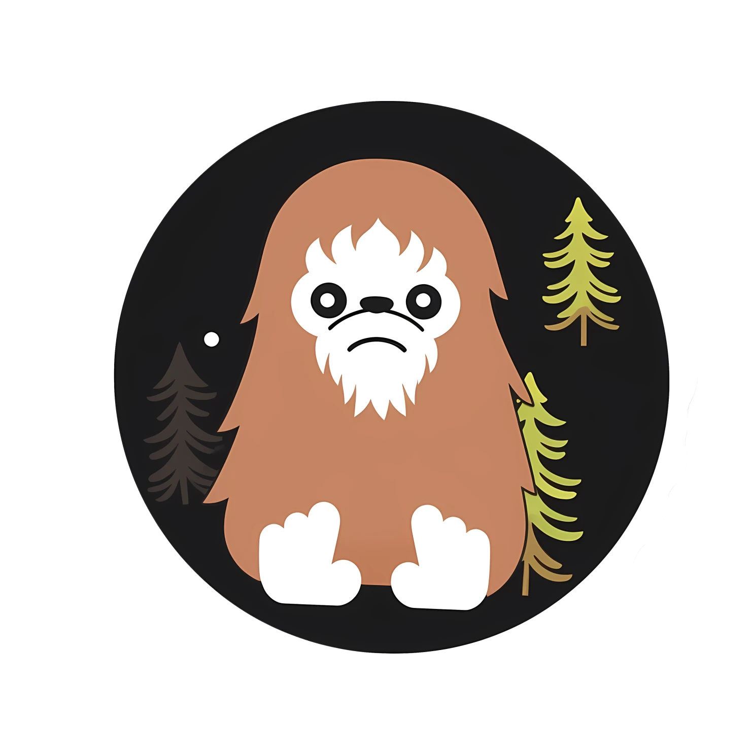 Kawaii sasquatch sticker isolated on transparent background #26429