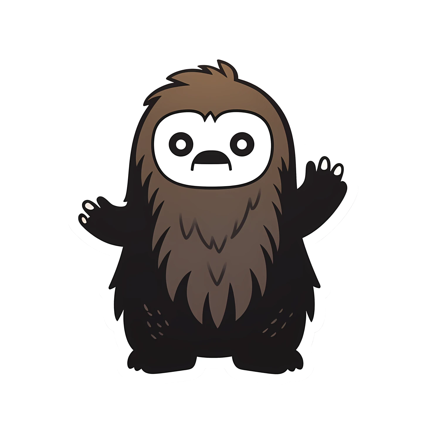 Kawaii sasquatch sticker isolated on transparent background #26431