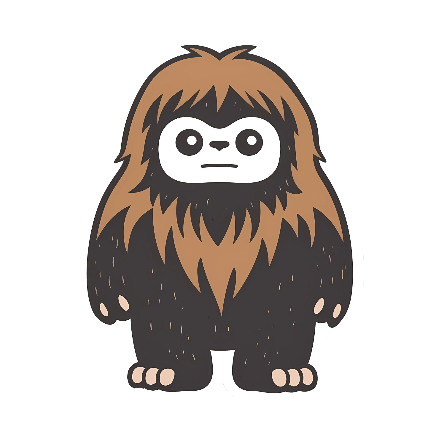 Kawaii sasquatch sticker isolated on transparent background #26433