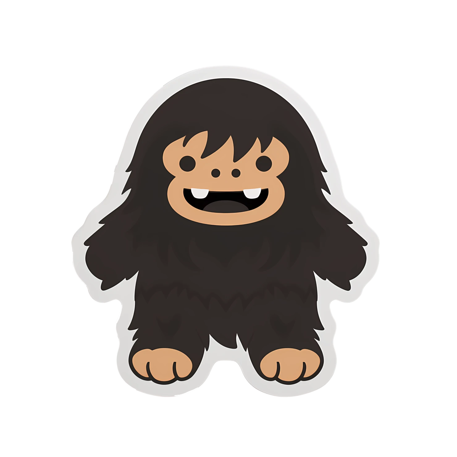 Kawaii sasquatch sticker isolated on transparent background #26434