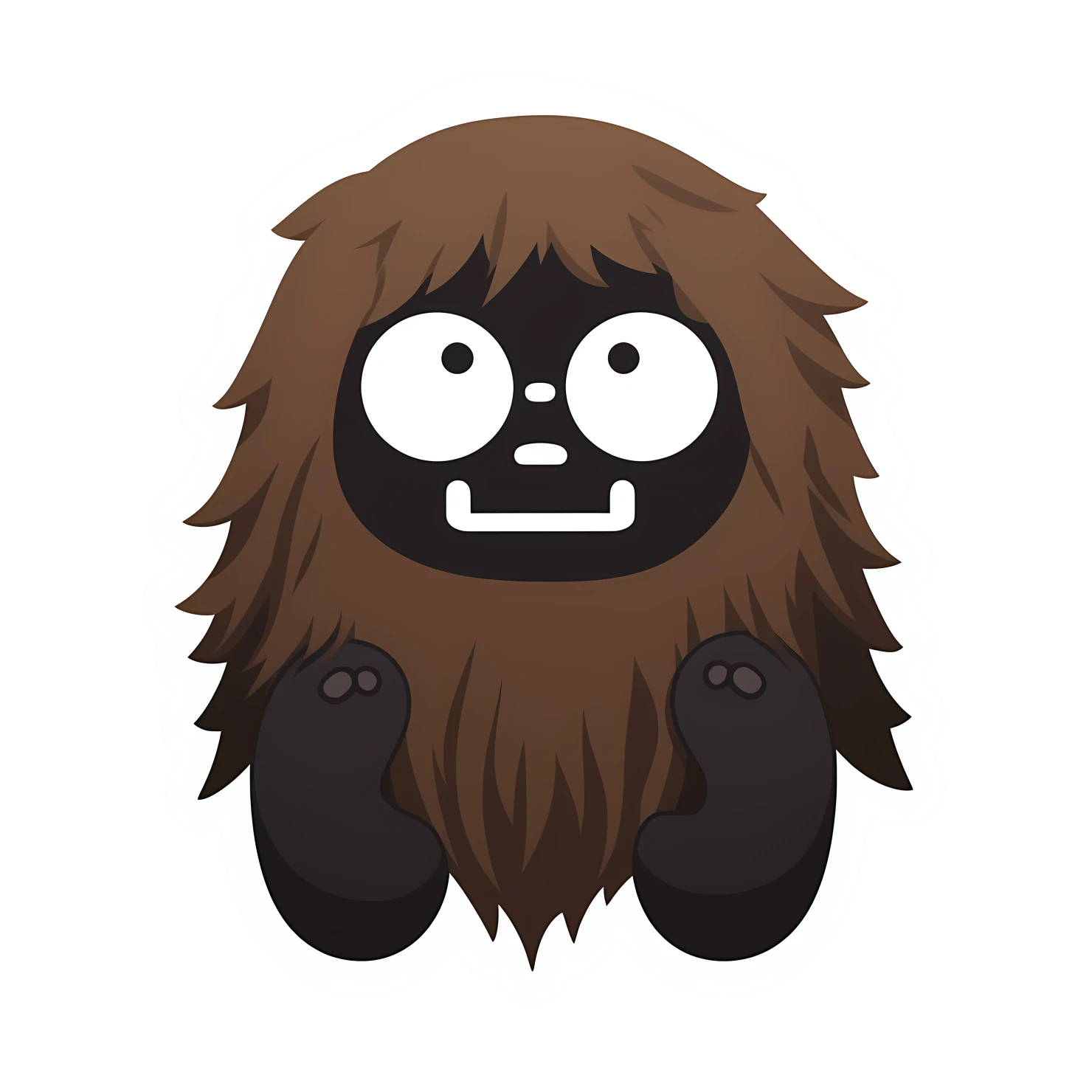 Kawaii sasquatch sticker isolated on transparent background #26437