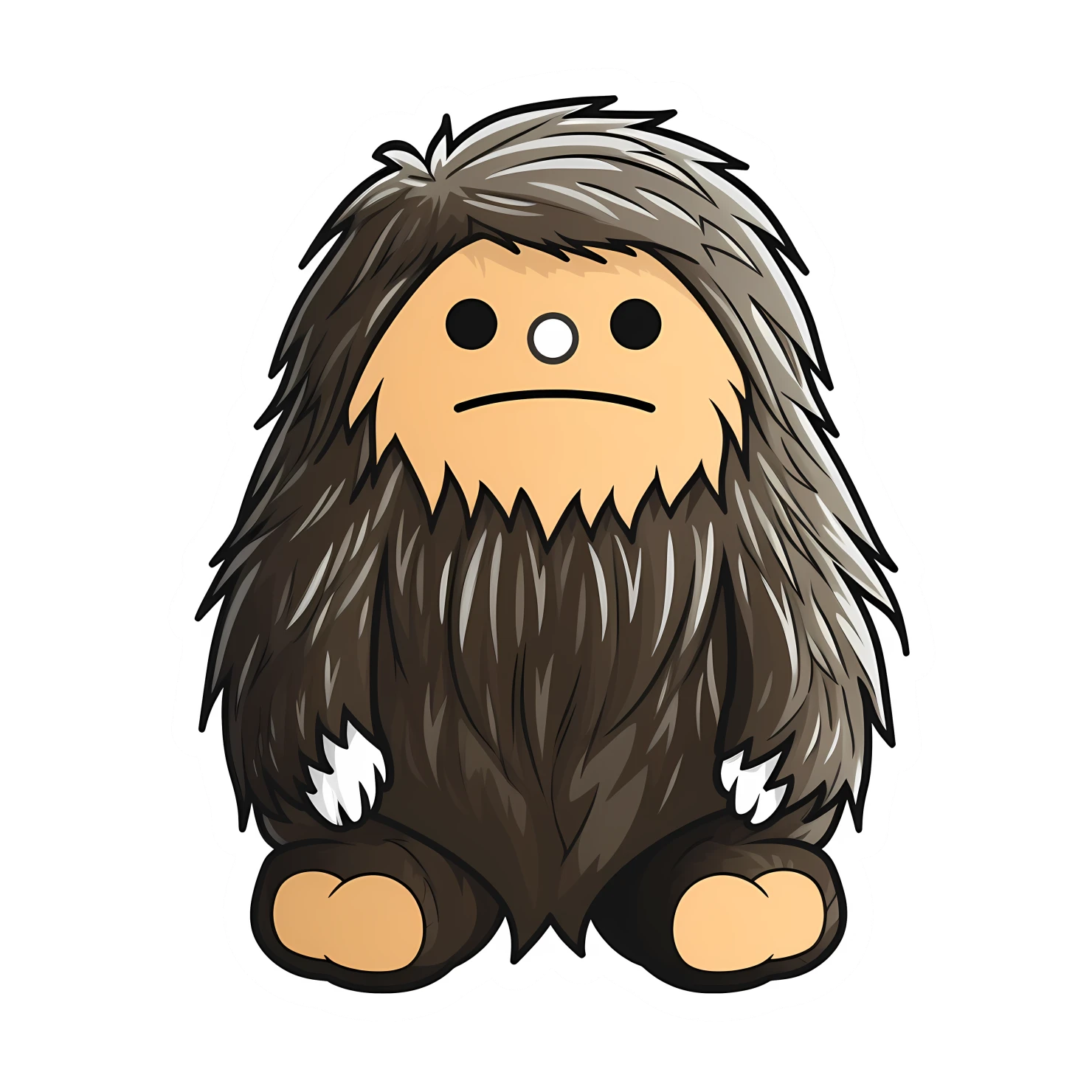 Kawaii sasquatch sticker isolated on transparent background #26438