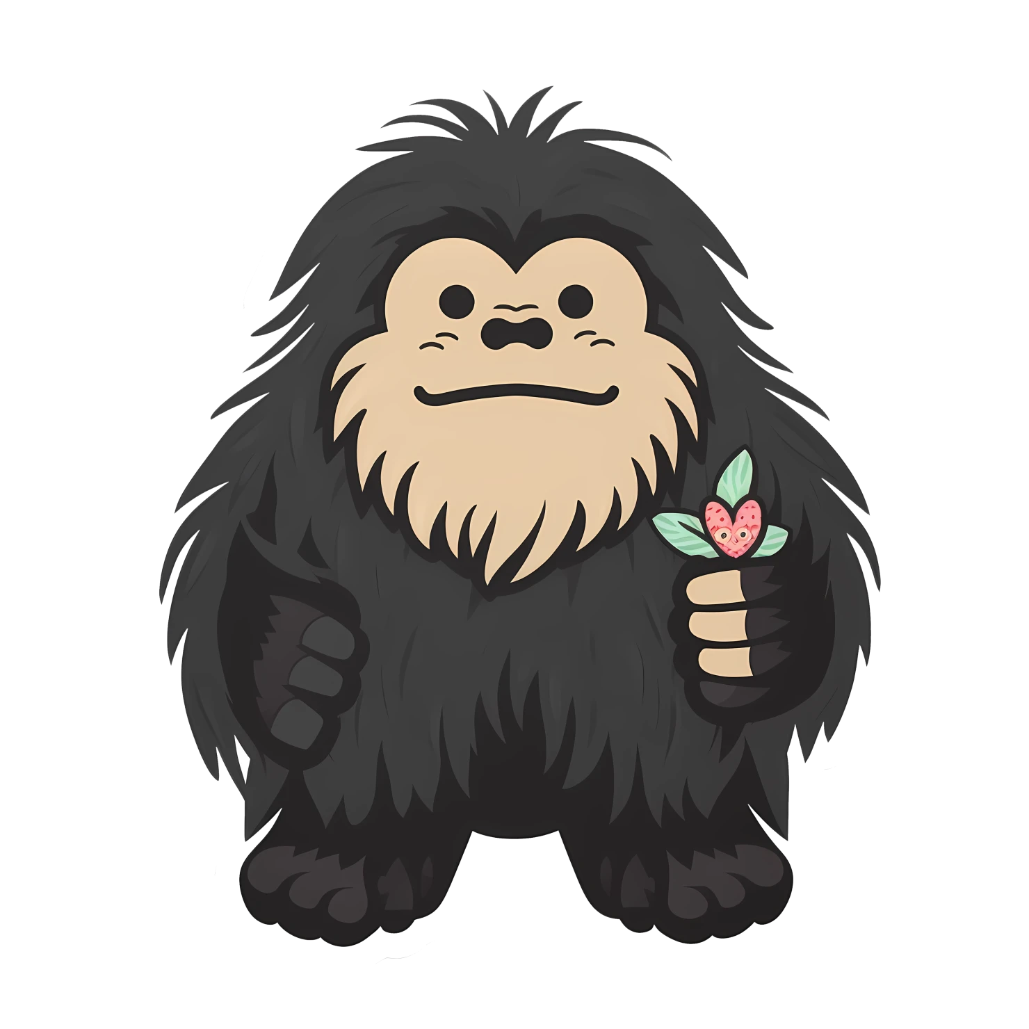 Kawaii sasquatch sticker isolated on transparent background #26439