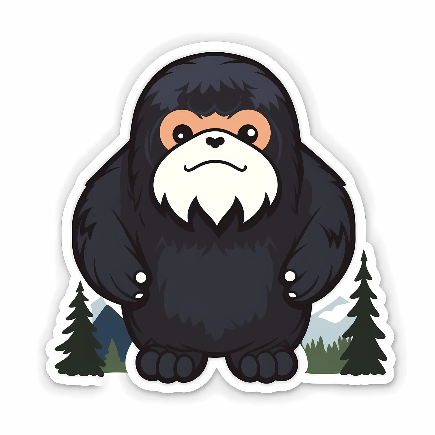 Kawaii sasquatch sticker isolated on transparent background #26440