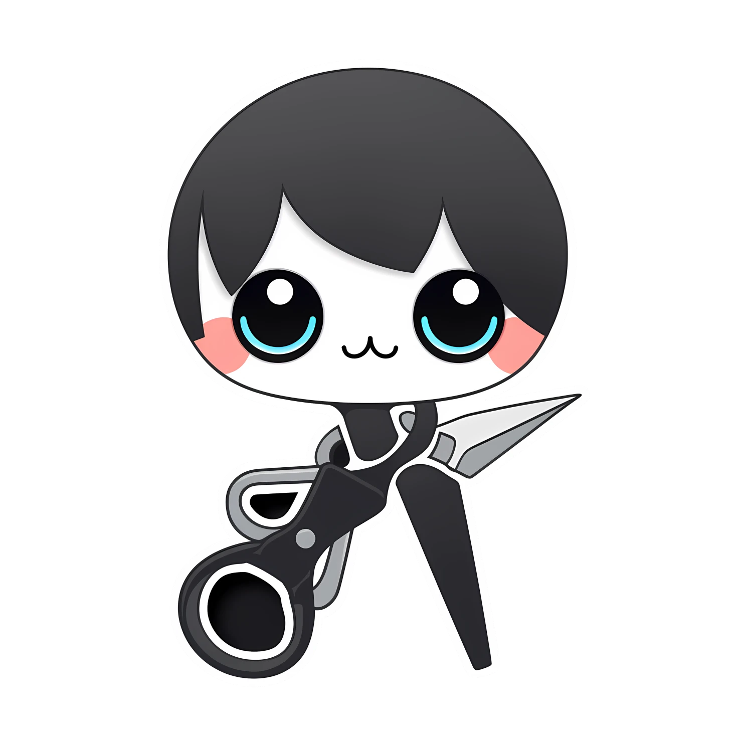 Kawaii scissors sticker isolated on transparent background #26462