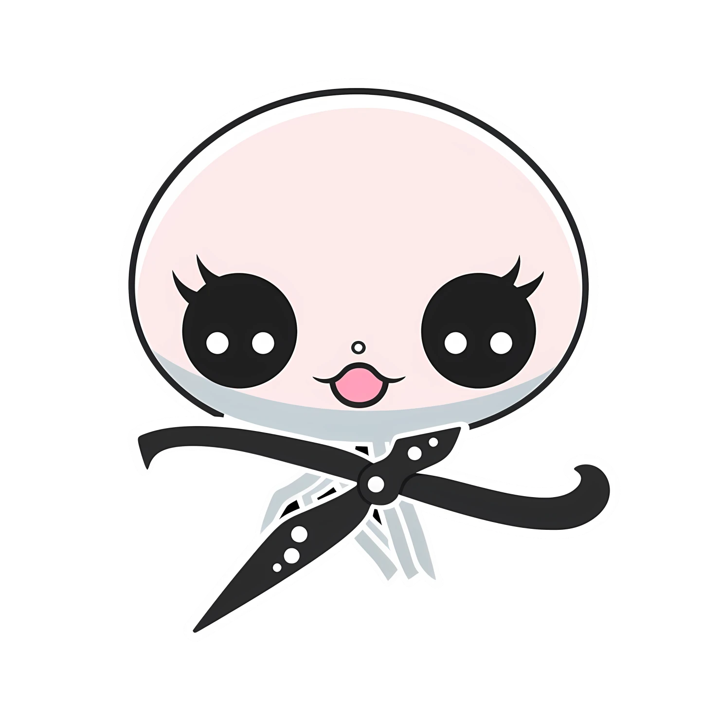 Kawaii scissors sticker isolated on transparent background #26465