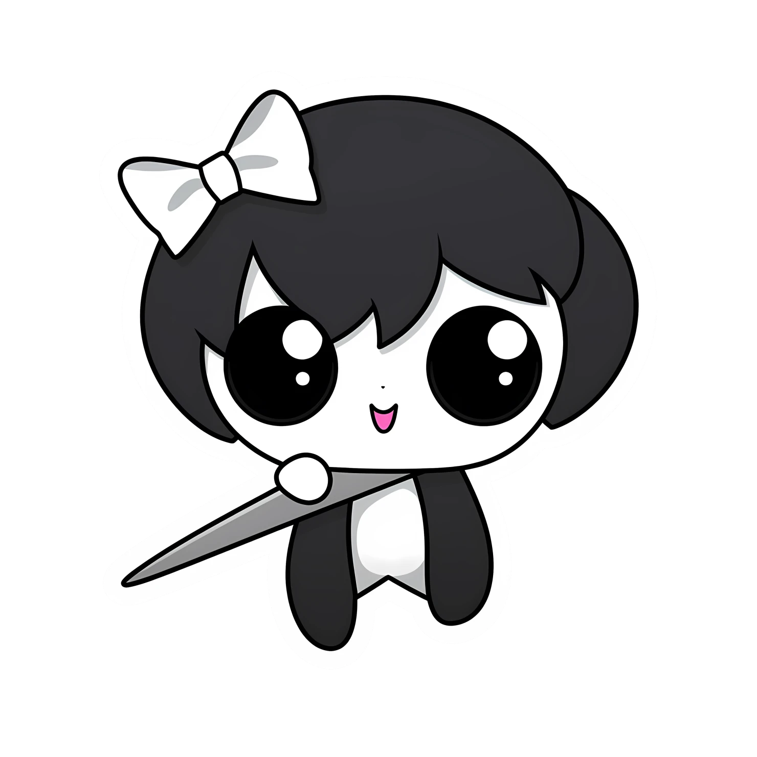 Kawaii scissors sticker isolated on transparent background #26468