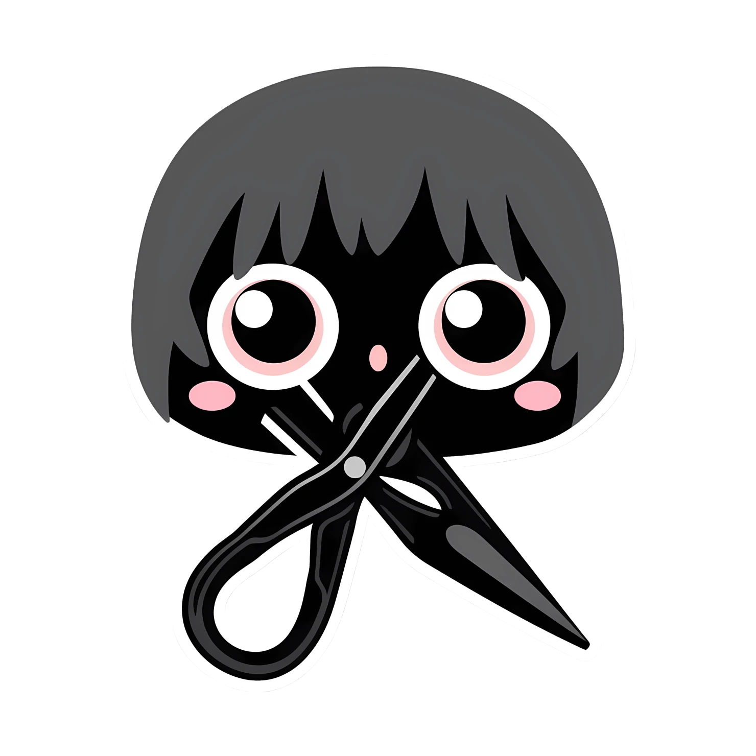 Kawaii scissors sticker isolated on transparent background #26469