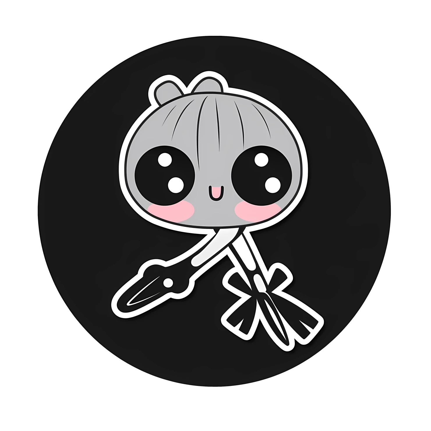 Kawaii scissors sticker isolated on transparent background #26470