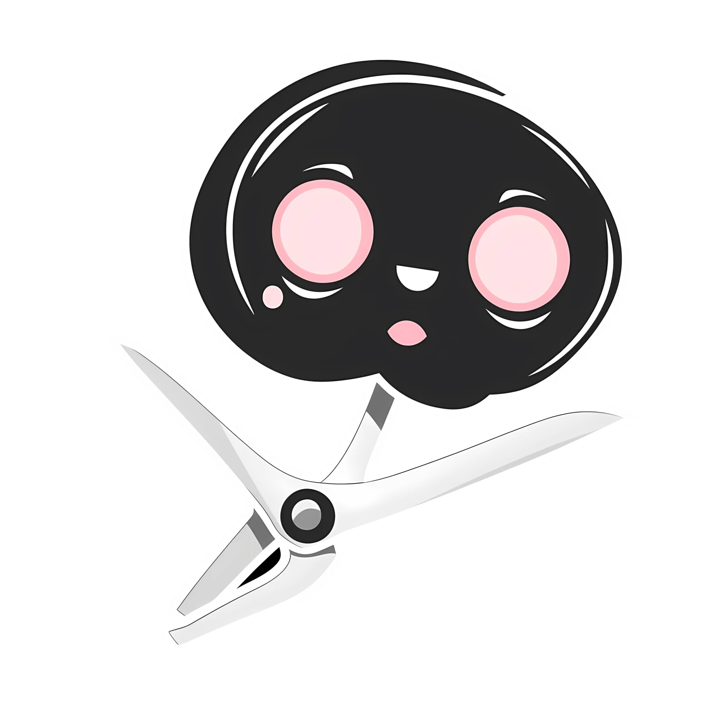 Kawaii scissors sticker isolated on transparent background #26471
