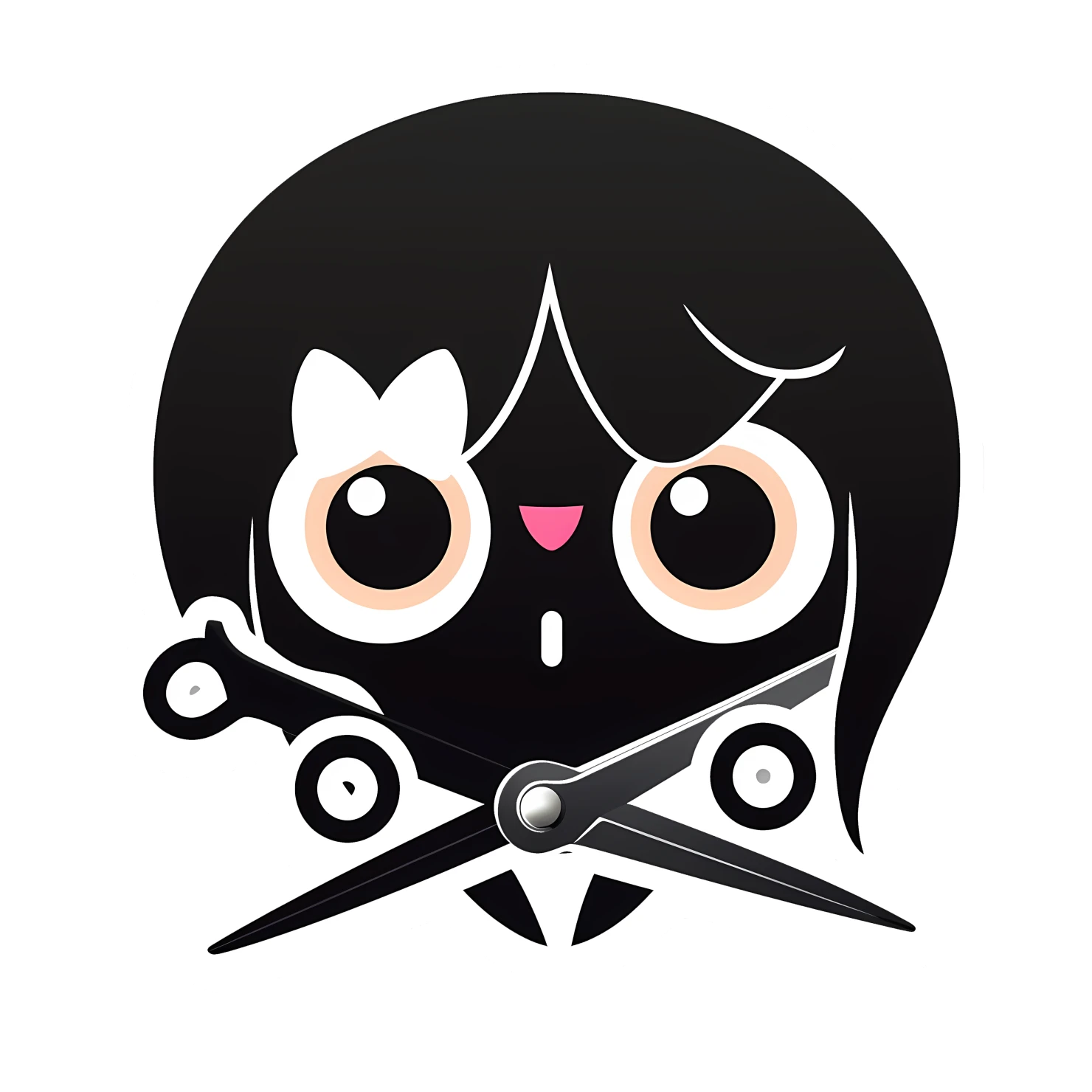 Kawaii scissors sticker isolated on transparent background #26473