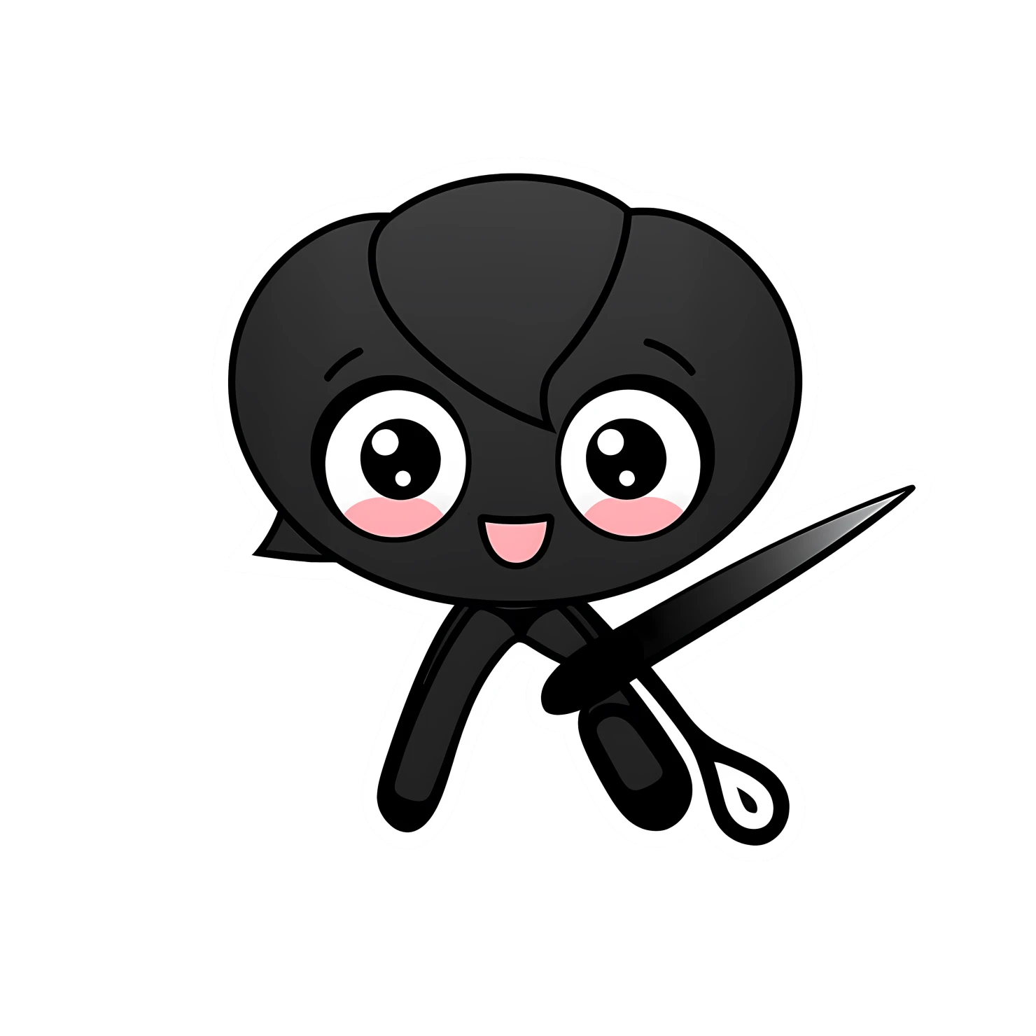 Kawaii scissors sticker isolated on transparent background #26474