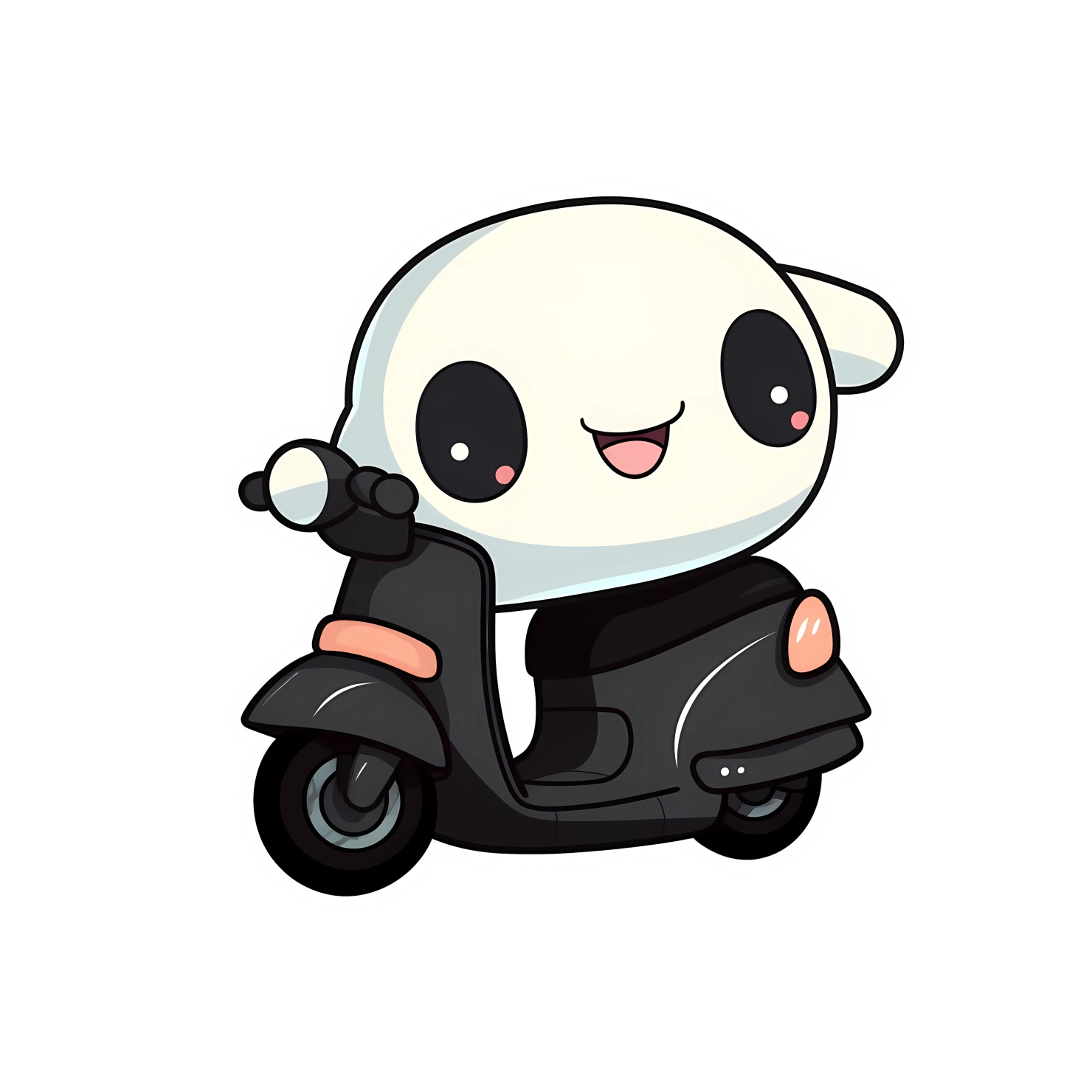 Kawaii scooter sticker isolated on transparent background #26476