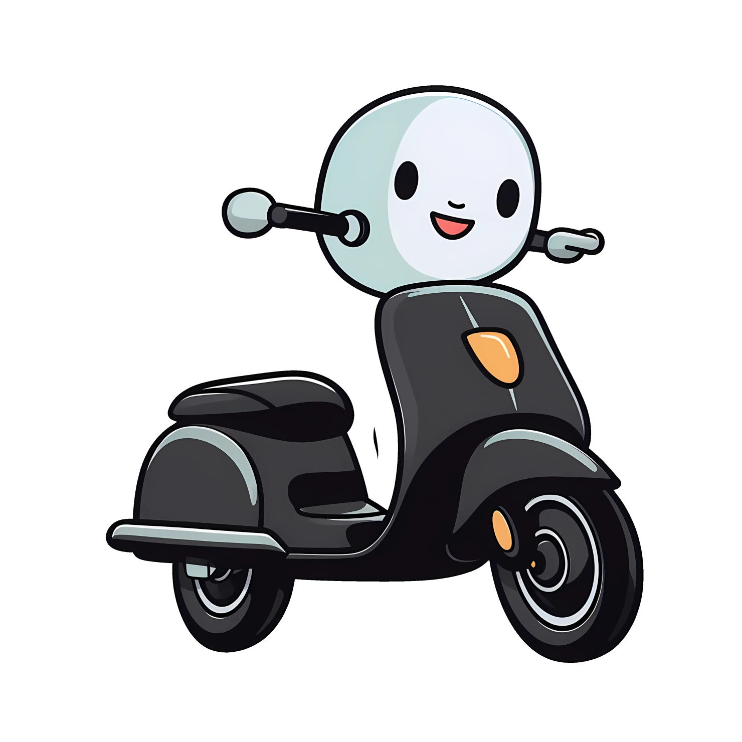 Kawaii scooter sticker isolated on transparent background #26478