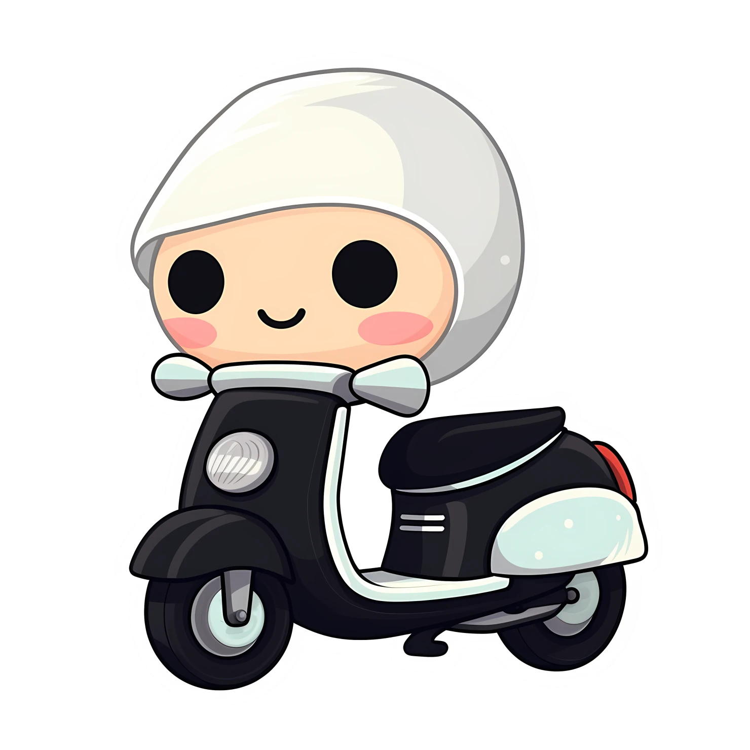 Kawaii scooter sticker isolated on transparent background #26480