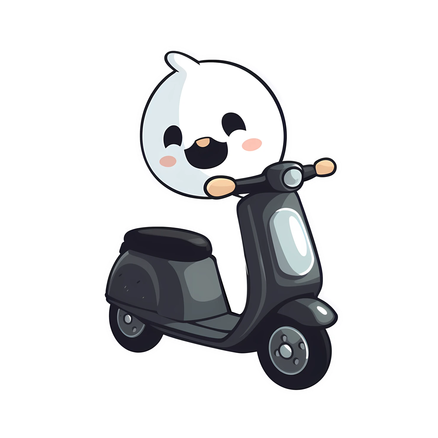 Kawaii scooter sticker isolated on transparent background #26481
