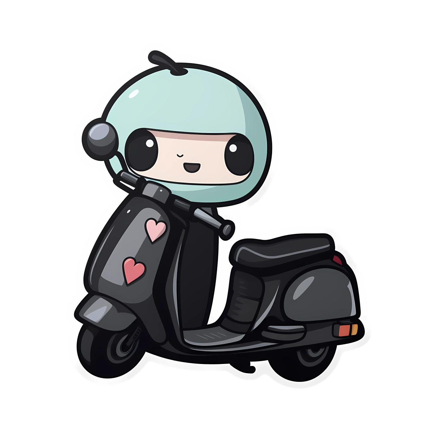 Kawaii scooter sticker isolated on transparent background #26482