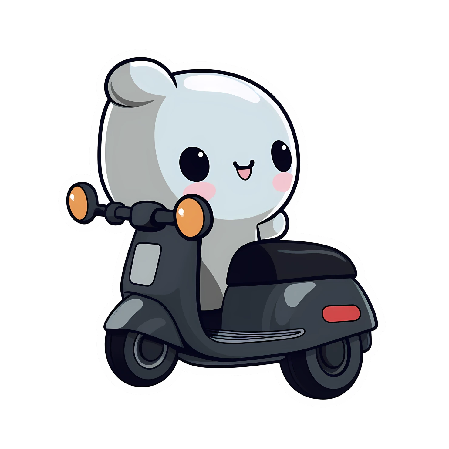 Kawaii scooter sticker isolated on transparent background #26483