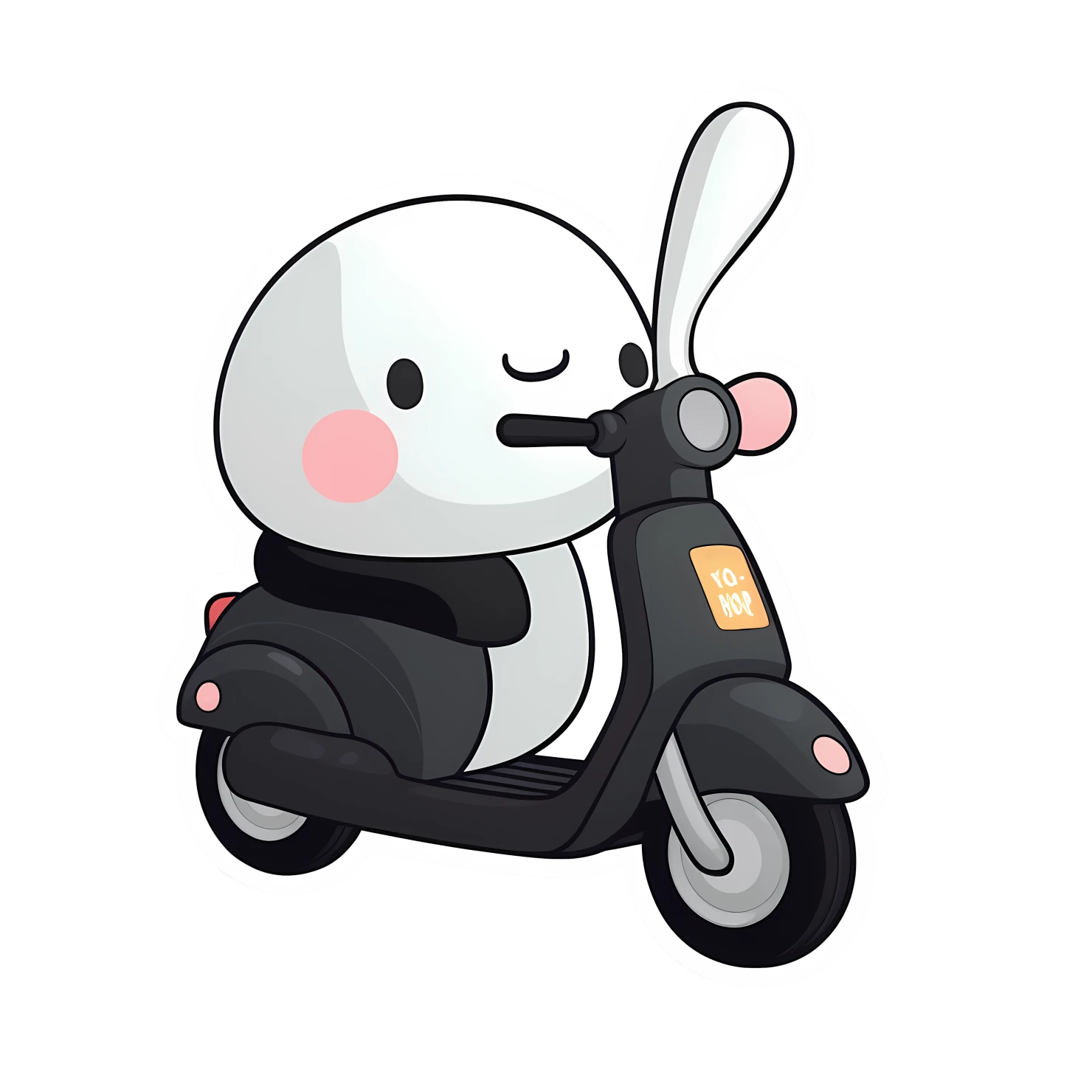 Kawaii scooter sticker isolated on transparent background #26485