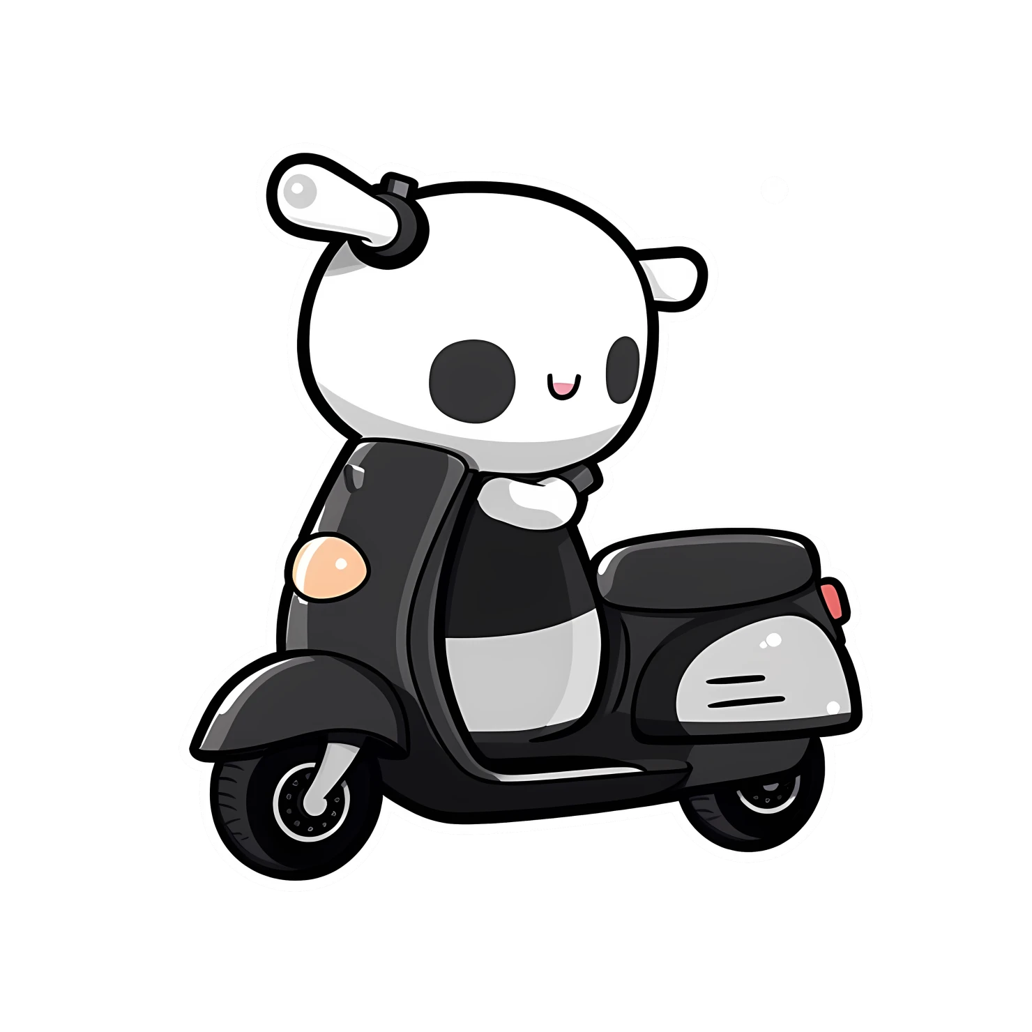 Kawaii scooter sticker isolated on transparent background #26486