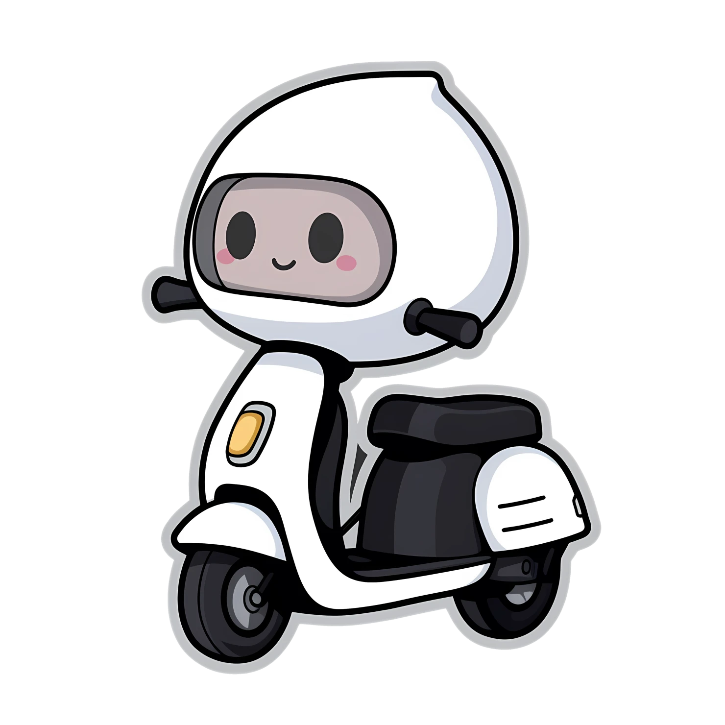 Kawaii scooter sticker isolated on transparent background #26487