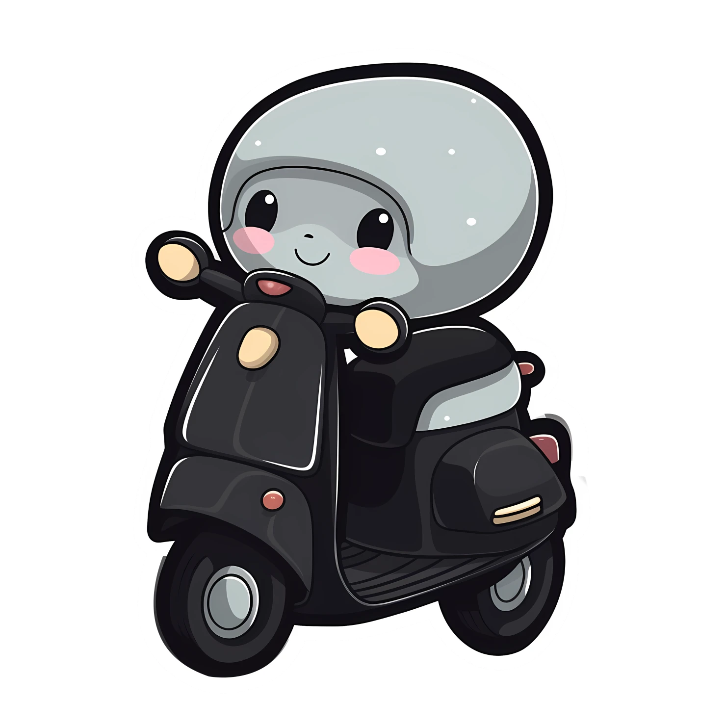 Kawaii scooter sticker isolated on transparent background #26488