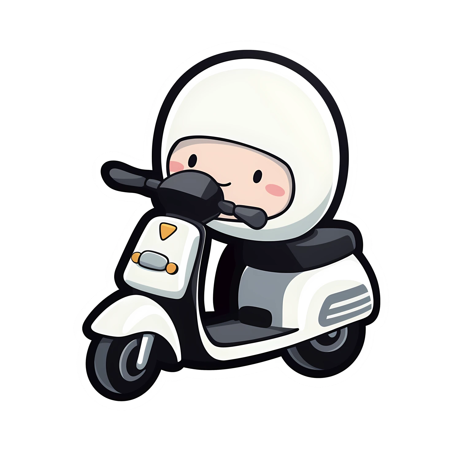 Kawaii scooter sticker isolated on transparent background #26489