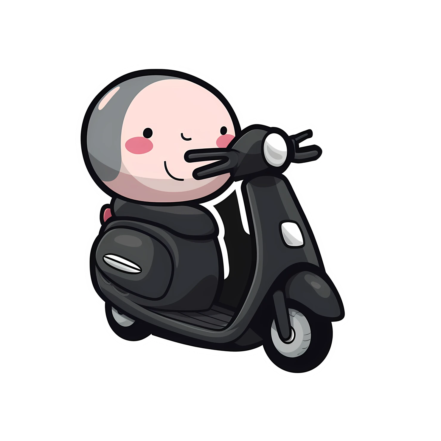 Kawaii scooter sticker isolated on transparent background #26490