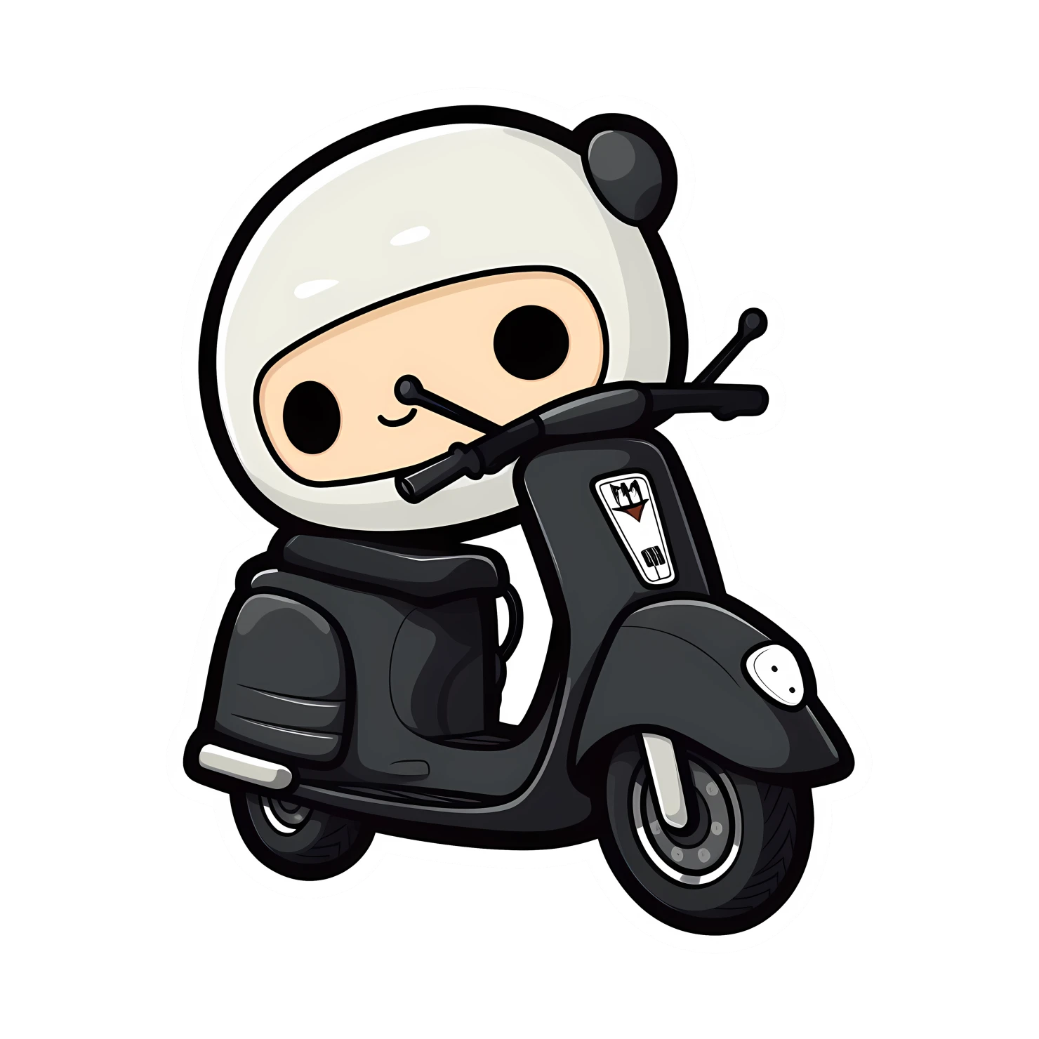 Kawaii scooter sticker isolated on transparent background #26493