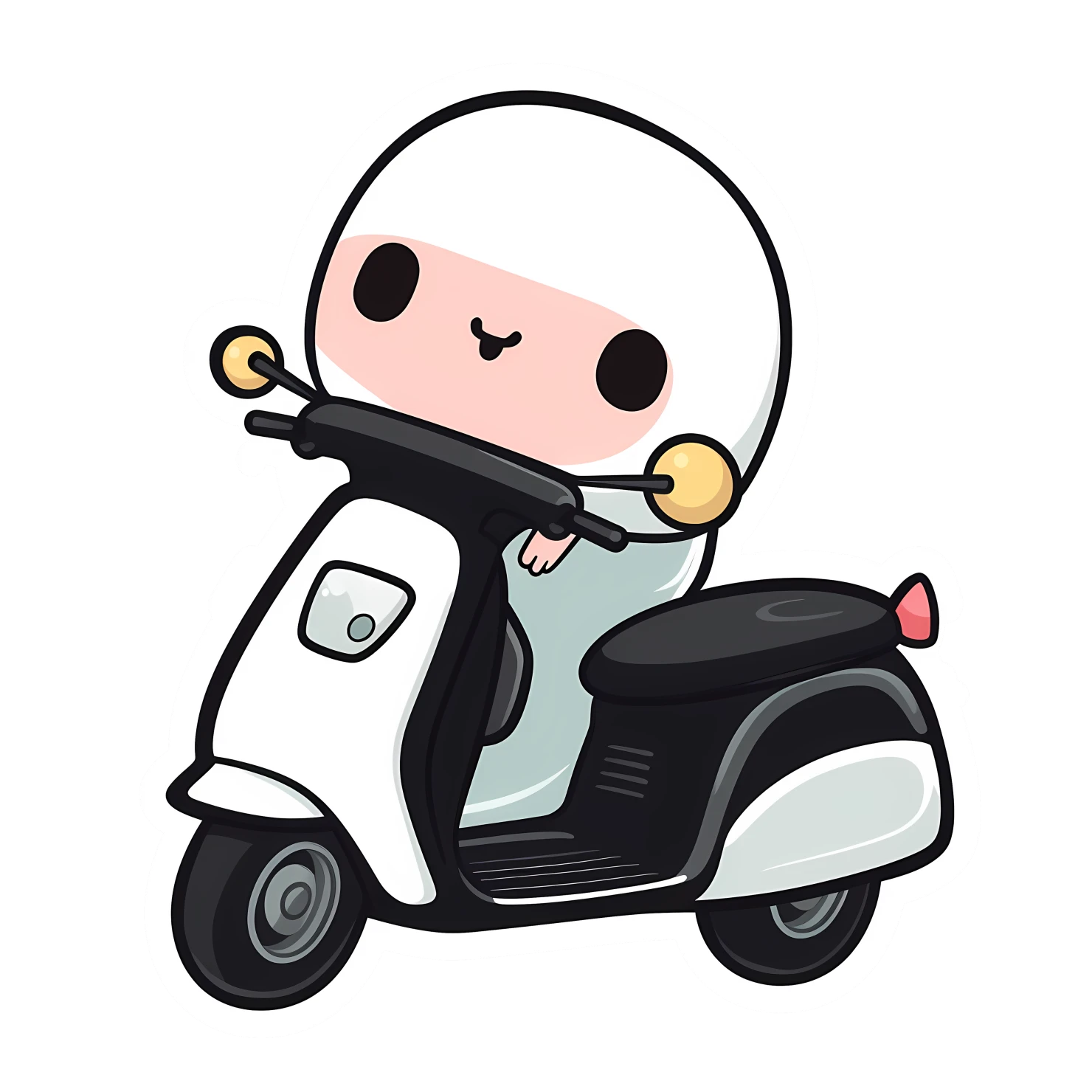 Kawaii scooter sticker isolated on transparent background #26494