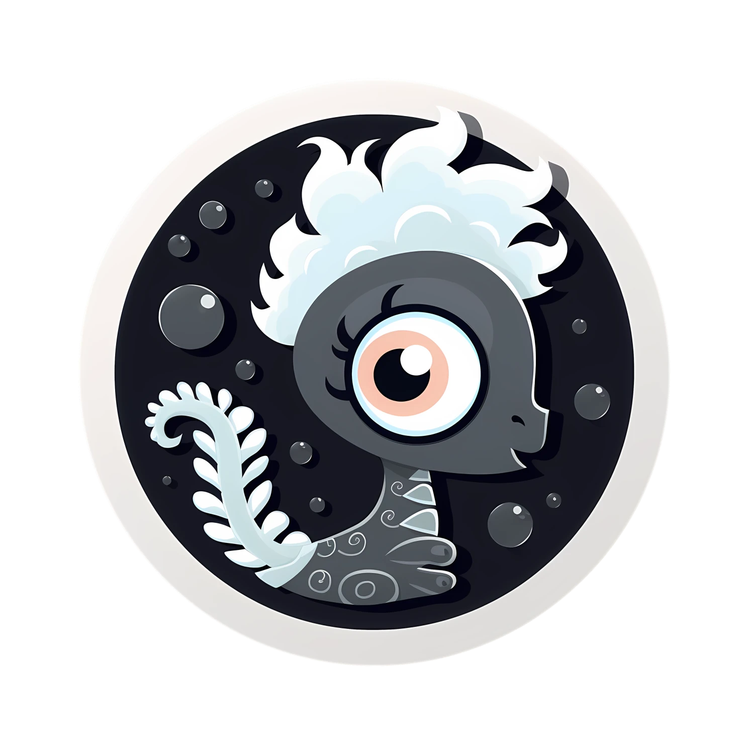 Kawaii seahorse sticker isolated on transparent background #26496