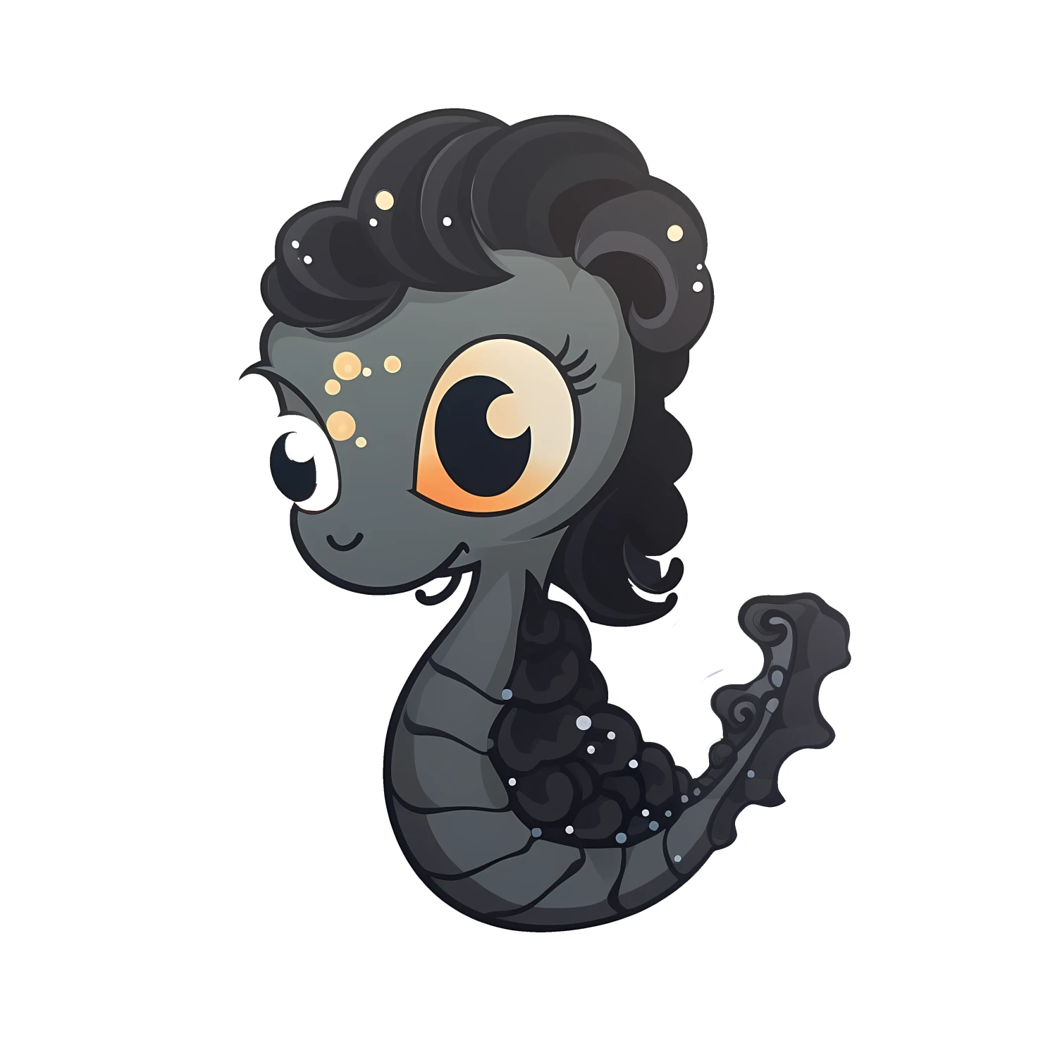 Kawaii seahorse sticker isolated on transparent background #26501