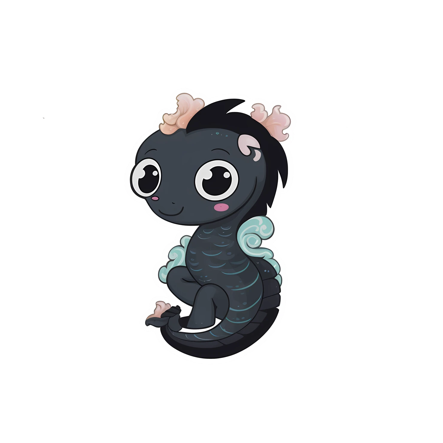 Kawaii seahorse sticker isolated on transparent background #26505