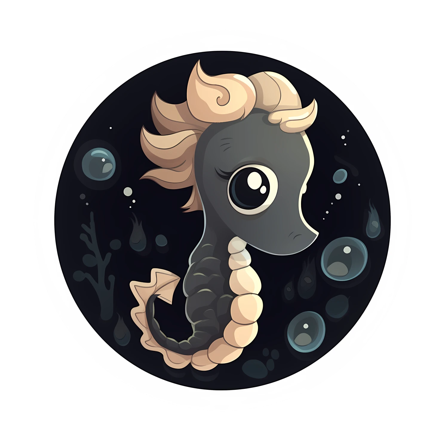 Kawaii seahorse sticker isolated on transparent background #26506