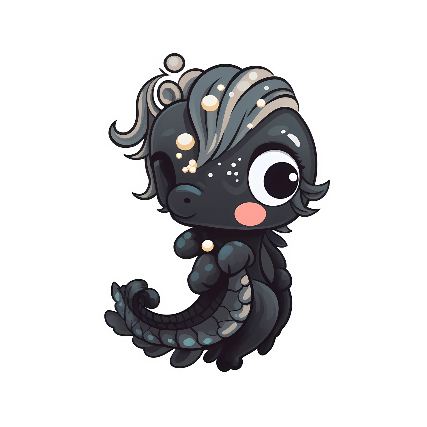 Kawaii seahorse sticker isolated on transparent background #26507