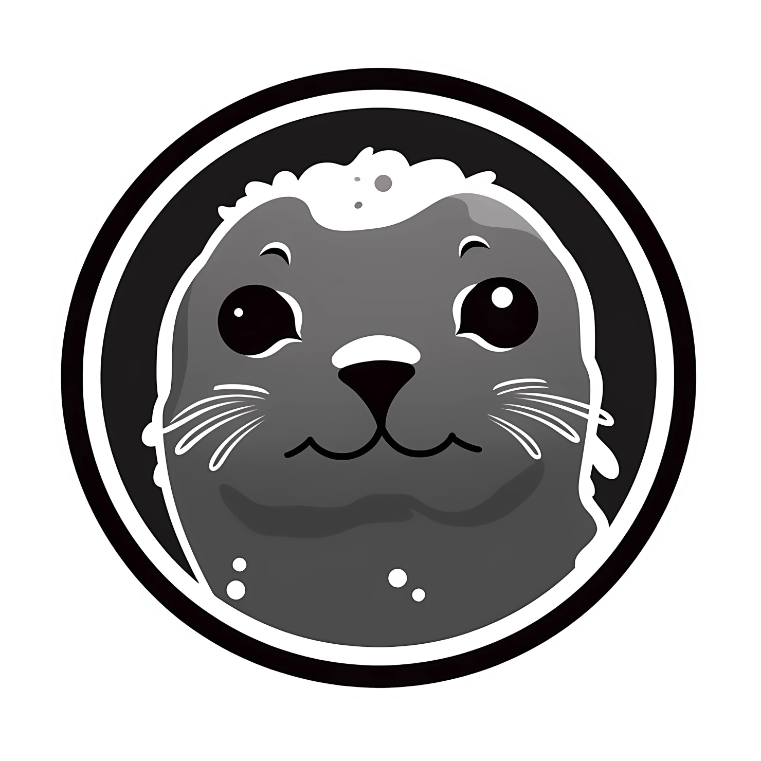 Kawaii seal fish sticker isolated on transparent background #26513