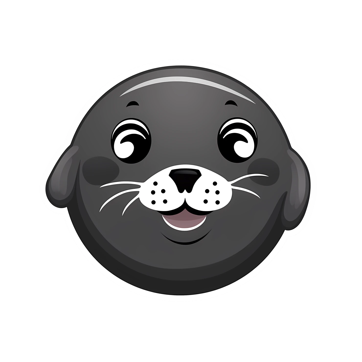 Kawaii seal fish sticker isolated on transparent background #26514