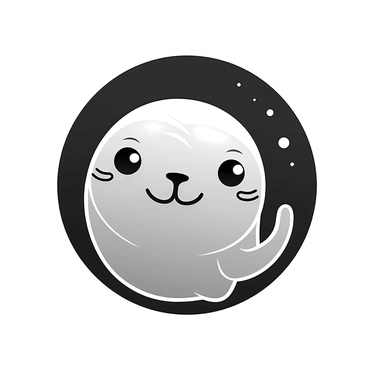Kawaii seal fish sticker isolated on transparent background #26519