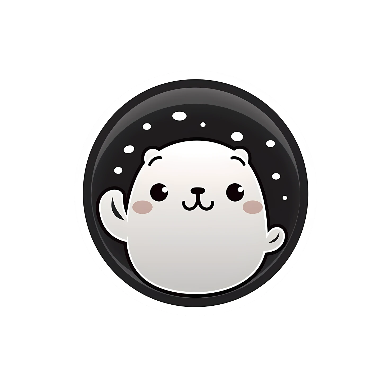 Kawaii seal fish sticker isolated on transparent background #26521