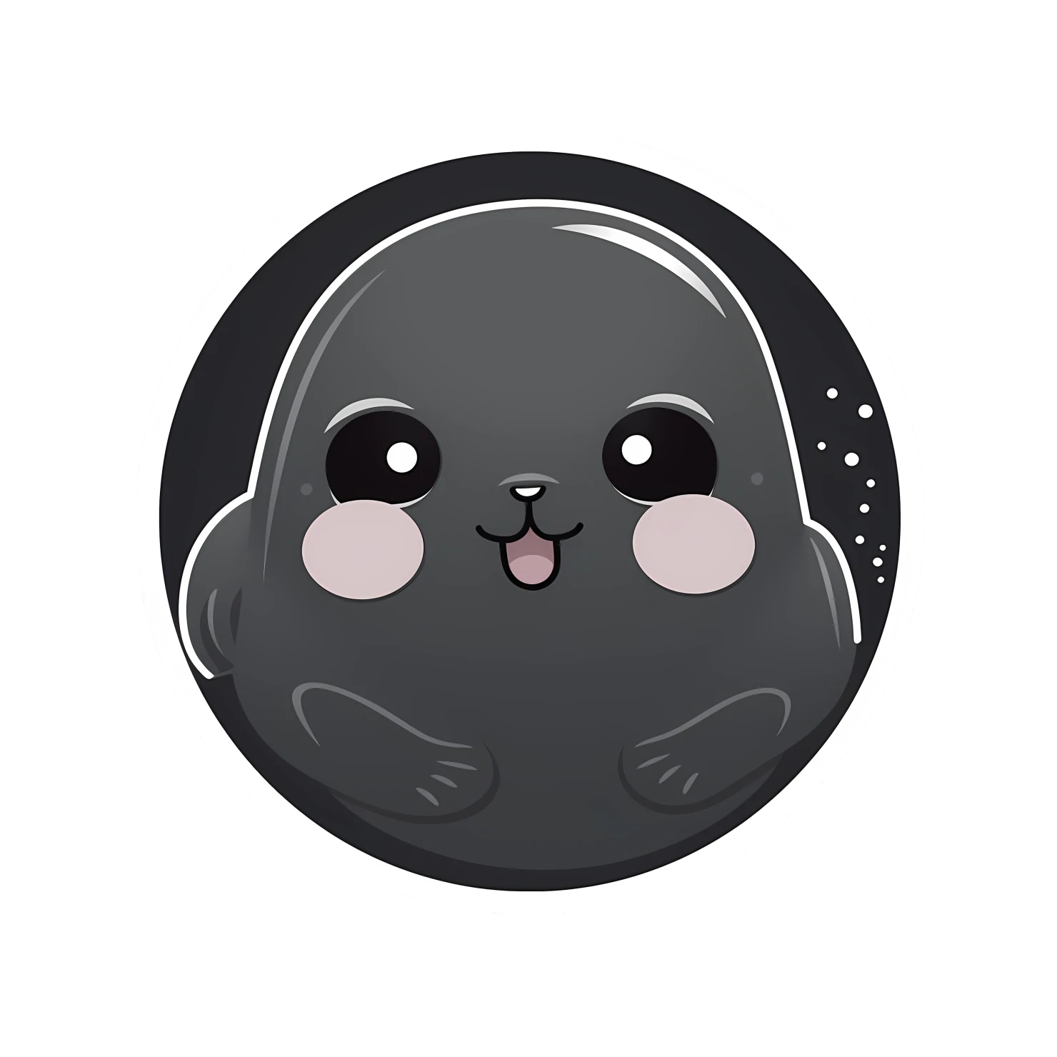 Kawaii seal fish sticker isolated on transparent background #26522